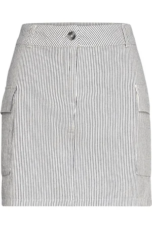 Gina Tricot Striped Skirt Lyhyt Hame White