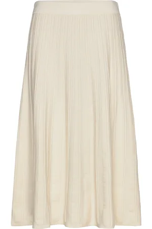 Lindex Skirt Joanna Knitted Polvipituinen Hame White