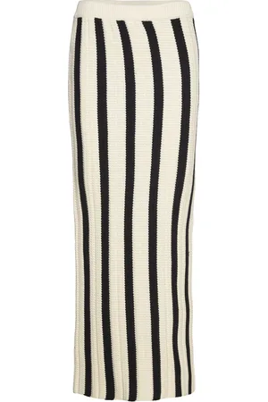 Norr Stilla Blocking Knit Skirt Pitkä Hame White