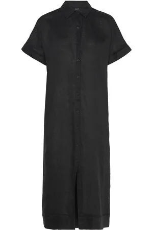 Lindex Dress Laila Pure Linen Polvipituinen Mekko Black