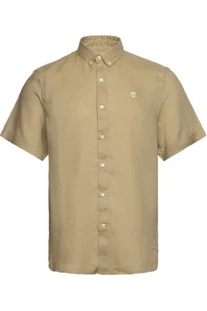 Timberland Mill Brook Linen Short Sleeve Shirt Lemon Pepper Tops Shirts Short-sleeved Green