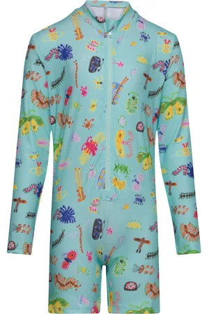 Bobo Choses Funny Insects All Over Swim Overall Swimwear Uv Clothing Uv Suits Blue