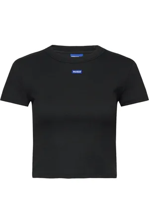 Hugo Blue Baby Tee_B Tops T-shirts & Tops Short-sleeved Black