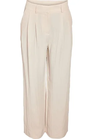 Noisy May Nmamanda Hw Wide Pants Bottoms Trousers Wide Leg Beige