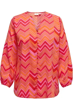 ONLY Carjara L/S V-Neck Top Aop Tops Blouses Long-sleeved Pink