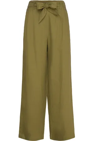 Tamaris Cognin Wide Linen Pants Bottoms Trousers Linen Trousers Green