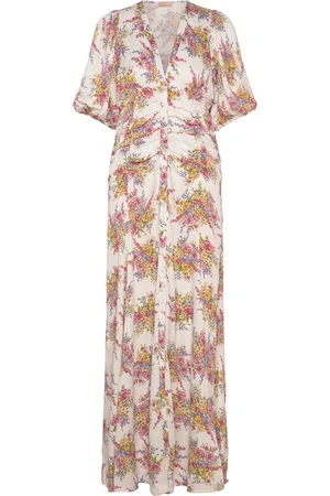 by Ti Mo Crepe Satin Rouching Gown Maksimekko Juhlamekko White