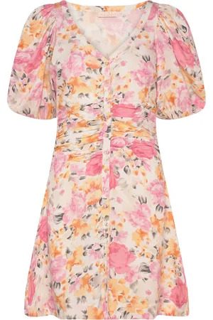 by Ti Mo Linen Rouching Dress Designers Short Dress Multi/patterned