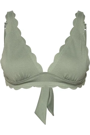 Hunkemöller Scallop Ha Triangle Swimwear Bikinis Bikini Tops Triangle Bikinitops Green