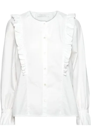 Naja Lauf Belinda Blouse Paper Touch Tops Blouses Long-sleeved White