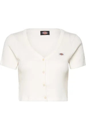 Dickies Emporia Cardigan Ss W Tops T-shirts & Tops Short-sleeved White