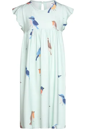 Geggamoja Bamboo Frill Dress Dresses & Skirts Dresses Casual Dresses Short-sleeved Casual Dresses Green