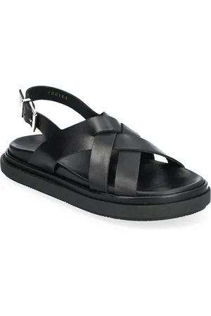 ALOHAS Trunca Tan Leather Sandals Matalapohjaiset Sandaalit Black