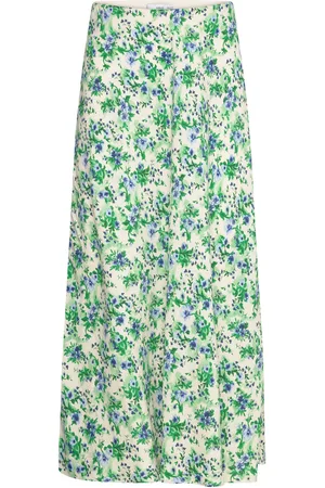 MANGO Printed Satin Skirt Polvipituinen Hame Multi/patterned