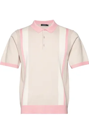 J Lindeberg Reymond Stripe Polo Designers Knitwear Short Sleeve Knitted Polos Beige