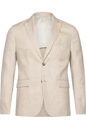 J Lindeberg Hopper U Super Linen Blazer Designers Blazers Single Breasted Blazers Cream