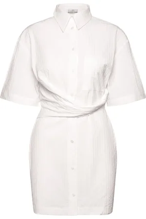 Les Coyotes de Paris Deconstructed Short Sleeve Dress Designers Short Dress White