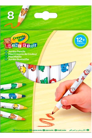 Crayola 8 Mini Kids Jumbo Pencils Toys Creativity Drawing & Crafts Drawing Coloured Pencils Multi/patterned
