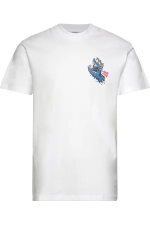 Santa Cruz Melting Hand Tops T-shirts Short-sleeved White