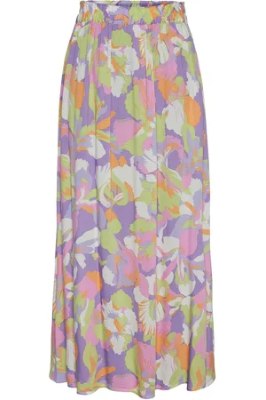 Y.A.S Simuna Hw Ankle Skirt S. Noos Pitkä Hame Purple