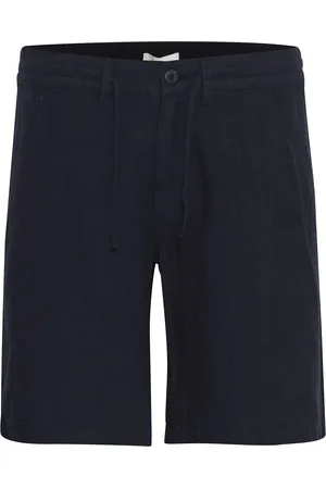 Casual Friday Cfrand 0113 Houndtooth Linen Shorts Bottoms Shorts Casual Navy