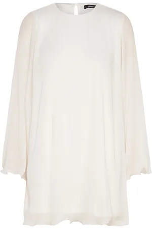 Gina Tricot Pleated Wave Edge Mini Dress Lyhyt Mekko Cream