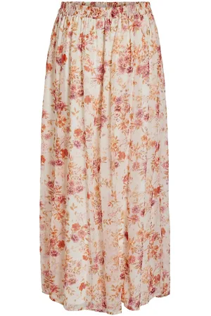 VILA Vifalia Hw Maxi Skirt/Dc/Ka Pitkä Hame Cream