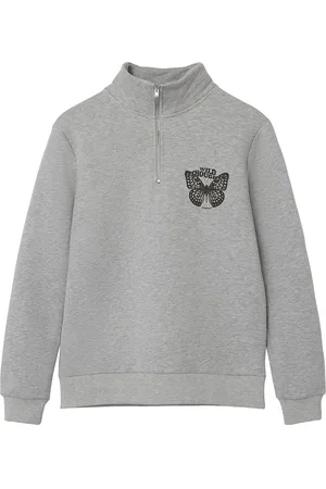 LMTD Nlfrajla Ls Half Zip Sweat Tops Sweat-shirts & Hoodies Sweat-shirts Grey