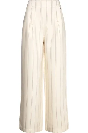Tamaris Carrara Striped Wideleg Pants Bottoms Trousers Wide Leg Cream