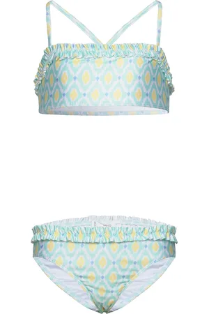 MANGO Floral Print Bikini Bikinit Blue