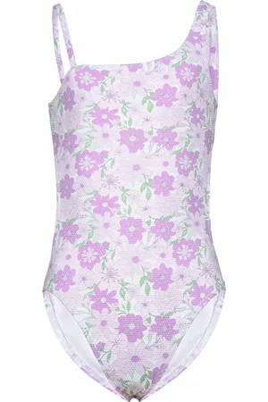 MANGO Floral Print Swimsuit Uimapuku Uima-asut Purple