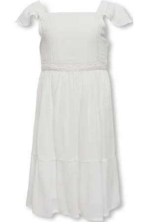 ONLY Kogeva S/L Back Cut Out Dress Wvn Dresses & Skirts Dresses Casual Dresses Short-sleeved Casual Dresses White