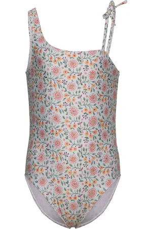 MANGO Floral Print Swimsuit Uimapuku Uima-asut Green