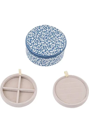 Bon Dep Jewelry Box Round Mw Liberty Feather Blue Accessories Kids Jewellery Jewellery Boxes Blue