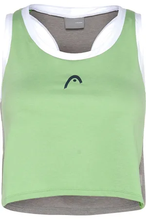 Head Play Crop Top Women Sport Crop Tops Sleeveless Crop Tops Green