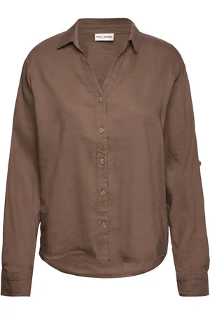 Pulz jeans Pzluca Shirt Tops Shirts Long-sleeved Brown