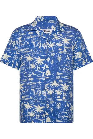 Nikben Nb Life Is A Beach Shirt Blue Tops Shirts Short-sleeved Blue