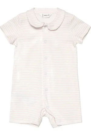 MANGO Striped Bodysuit Pyjamas Bodysuits Short-sleeved Pink