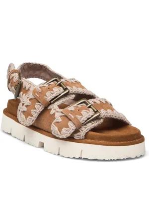 Mou Musw461003A Designers Sandals Flat Brown