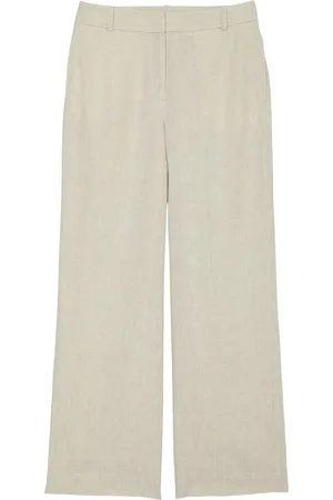 Marc O’ Polo Woven Pants Bottoms Trousers Linen Trousers Beige