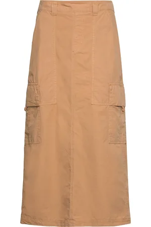 Mos Mosh Mmbreden Cargo Skirt Polvipituinen Hame Beige
