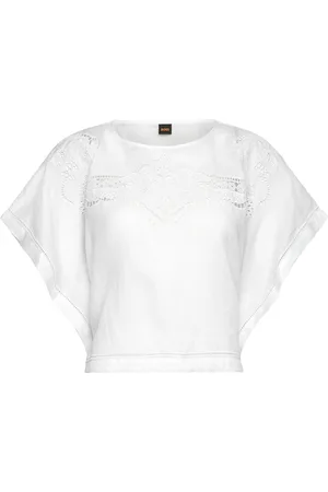 HUGO BOSS C_Ivet Tops Blouses Short-sleeved White