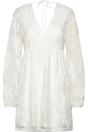 Gina Tricot Floral Loose Fit Mini Dress Lyhyt Mekko White