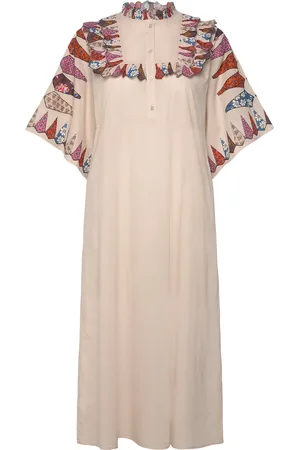 Lollys Laundry Peytonll Midi Dress 3/4 Polvipituinen Mekko Beige
