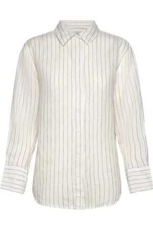 Gina Tricot Linen Shirt Tops Shirts Linen Shirts White