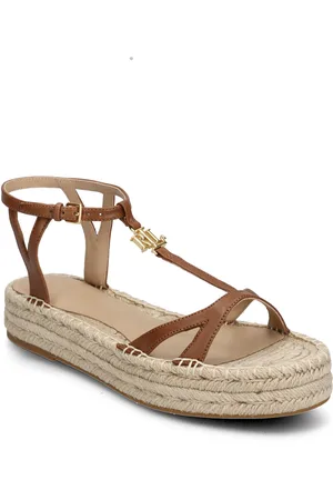 Ralph Lauren Payton Burnished Leather Espadrille Korolliset Sandaalit Espadrillot Beige