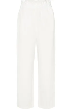 VILA Viprisilla H/W Paberbag Pants Bottoms Trousers Linen Trousers White