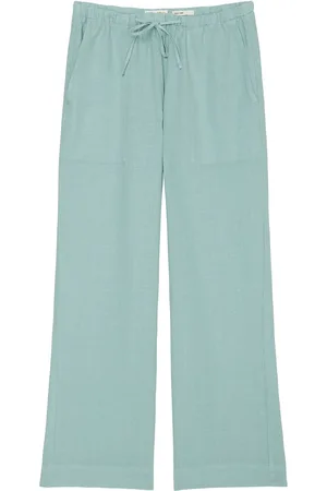 Marc O’ Polo Woven Pants Bottoms Trousers Linen Trousers Blue