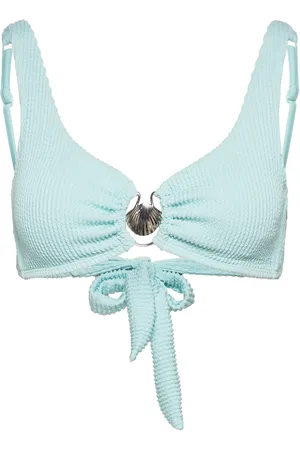 Hunkemöller Crinkle Croptop Swimwear Bikinis Bikini Tops Triangle Bikinitops Blue