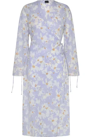 Gina Tricot Midi Wrap Dress Polvipituinen Mekko Blue